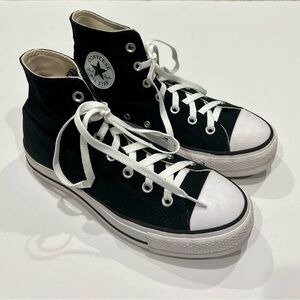 Converse Black High-Tops with White Accents